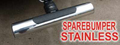 Sparebumper Stainless - World's only receiver hitch step that absorbs impact up to 30 MPH! Reduce damage from Rear End Collision!